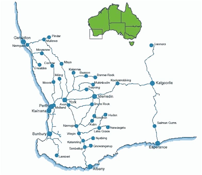 Perth Railway Map