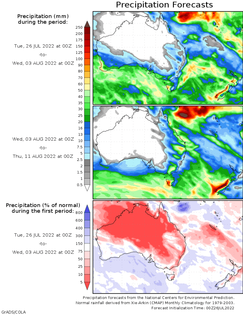 Weekly Rainfall Update + Rain Outlook 27 July 2022 - Grain Central